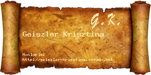 Geiszler Krisztina névjegykártya